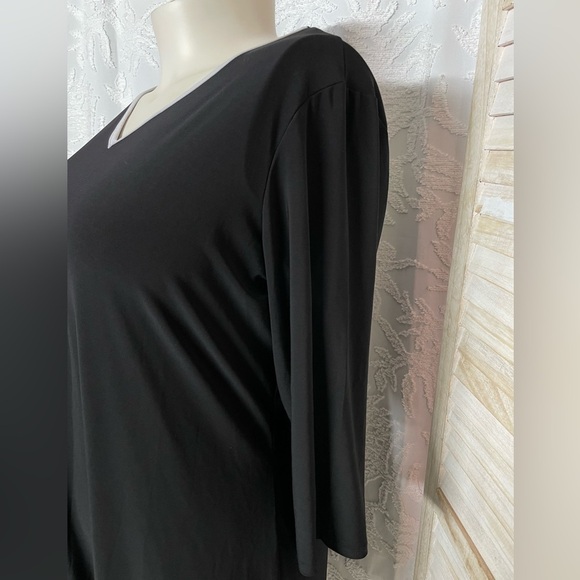 😍Black V-Neck Long Sleeve Dress plus size - Picture 4 of 5